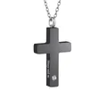Colgante de cruz negra mate para cenizas grabado Always with me con piedra y cadena - Always with me / Negro