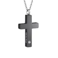 Collar urna de cremación cruzada negra con grabado With Me Always en acero inox - With me Always / Negro
