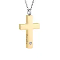 Collar de cenizas cruz dorada con grabado 'Always with me' y una pequeña piedra. - Always with me / Dorado