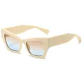 Lunettes de soleil œil de chat beiges pour femmes avec verres dégradés et protection UV - C6 Monture Beige Verres Dégradés