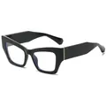 Lunettes yeux de chat noires tendance pour femmes avec protection contre la lumière bleue - C8 Noir/Transparent