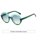 Lunettes de soleil rondes surdimensionnées avec verres dégradés bleu-vert et UV - Monture Bleu-Vert Verres Bleu-Vert (C5)