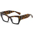 Monture de lunettes œil de chat vintage en écaille avec branches larges pour femmes - C9 Tortoise/Transparent