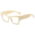 Lunettes yeux de chat beiges avec montures épaisses pour femmes en style moderne - C13 Monture Beige Anti-Lumière Bleue