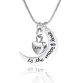 Joyas de cremación collar luna creciente con colgante corazón urna y grabado Son - Para mi hijo