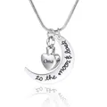 Collar de urna de corazón con luna creciente grabado to the moon and back regalo - Estilo Abuela (Oma)