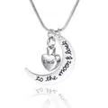 Collar de urna de cremación de plata con corazón Uncle, colgante de luna y cadena - Estilo Tío