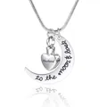 Elegante collar de cremación de corazón y luna plateado grabado con 'Husband' para recuerdo - Para mi esposo