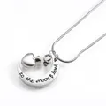 Collar de urna de cremación de corazón y luna de plata para joyas de recuerdo de cenizas - Estilo básico