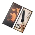 Vintage black feather quill pen set with ink and 5 replacement nibs - European Retro (SFDPB009001) / Black