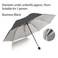 Business black manual folding umbrella with 8 wind resistant ribs and 95cm diameter - 8-Rib Manual / Silver Coating Black