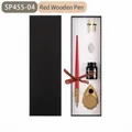 Vintage calligraphy dip pen set with red wooden barrel and ink in an elegant gift box - Red Wood Handle Pen (SP455-04) / Red