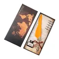 Vintage European retro feather quill pen gift set in orange with ink and extra nibs - European Retro (SFDPB009005)