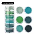 6-color set of green shimmering mica powder for sealing wax DIY crafts - Forest Green Series (OY0705-267-04) / 6 Pieces/Pack / Forest Green Tones