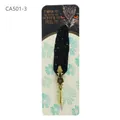 Vintage quill dip pen with black gold-speckled feather and ornate gold metal grip - Flower Fireworks CA501-3 (CA501-3) / Flower Fireworks-Black