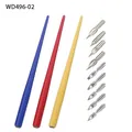 Professional dip pen set featuring 3 colorful holders and 10 assorted steel nibs for manga - Mountain and Sea Style (WD496-02) / 3 Pens with 10 Nibs