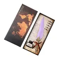 Elegant vintage European purple feather quill pen gift set with ink and 5 metal nibs - European Retro (SFDPB009015)