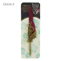 Exquisite vintage feather dip pen with steampunk gear and wing decor in a dark red finish - Mechanical Gear CA534-2 (CA534-2) / Mechanical Gear-Wine Red