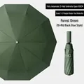 Forest green fully automatic 10-rib folding umbrella with 105cm coverage and black coating - Automatic Sun & Rain Umbrella / M-Series 10-Rib - Forest Green