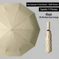 Automatic folding umbrella in khaki with 10 ribs and black glue coating - Automatic Sun & Rain Umbrella / M-Series 10-Rib - Khaki