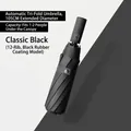 Classic black 12-rib automatic folding umbrella with 105cm coverage and glue coating - Automatic M Series (12-Rib Enlarged) / 105cm / Black