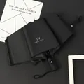 Automatic black folding umbrella with UV protection coating and minimalist design - 8-Rib Automatic Style / Black