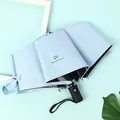 Large automatic folding UV protection umbrella in light blue for sun and rain use - 8-Rib Automatic Style / Light Blue