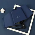 Premium dark blue automatic folding umbrella featuring UV protection sunshade coating - 8-Rib Automatic Style / Navy Blue