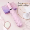 Compact automatic folding umbrella in sakura pink for rain and sun protection SKU - Large 10-Rib Automatic Black Glue Umbrella / Sakura Pink