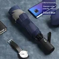 Automatic folding reflective umbrella in navy blue color with windproof 8-rib frame design - Reflective Umbrella Series / Inverted 8-Rib Enlarged Fully Automatic / Navy Blue