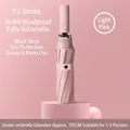Automatic pink foldable umbrella with 10-rib windproof frame and sun protection - P Series-10 Ribs-Light Pink
