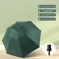 Manual dark green folding umbrella with black UV coating, 96cm diameter canopy - Manual 8 Ribs Standard Style / Diameter 96CM / Dark Green