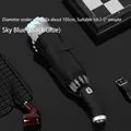 Fully automatic reflective folding umbrella with integrated LED light handle in sky blue - 10-Rib Large Automatic Inverted Reflective Umbrella (Flagship LED Version) / Black Glue Sun Protection / Under Umbrella Diameter 105cm / Light Blue