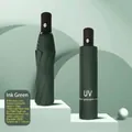 Dark green automatic folding umbrella with UV protection for sun and rain - Automatic Style / 8 Ribs / Dark Green