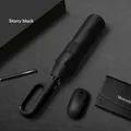 Premium fully automatic folding umbrella in starry black with carabiner handle - Automatic Sun & Rain Umbrella / Carabiner 20-Rib - Starry Black