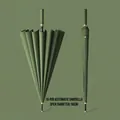 Premium automatic 16-rib long handle umbrella in forest green, 98cm diameter size - 16 Ribs Automatic / Small (98cm Diameter) / Forest Green