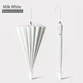 Large milk white long-handle automatic umbrella with a protective waterproof sleeve - Japanese Style Automatic with Waterproof Sleeve / 60cm x 16K / Milky White