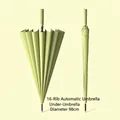 Professioneller Automatik-Stockschirm mit 16 Rippen in Matcha-Grün, 98 cm Durchmesser - 16 Rippen Automatisch / Klein (98cm Durchmesser) / Matcha-Grün