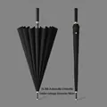 Professional black automatic long-handle umbrella with 16 ribs and 98cm diameter - Automatic 16 Ribs Small / Black