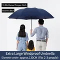 Extra large navy blue windproof umbrella with 130cm diameter suitable for 2-3 people - Extra Large 10-Rib Manual Pongee / Navy Blue