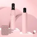 Stylish pink automatic folding umbrella with UV protection coating for sun and rain - Automatic 8-Bone UV / 98cm Diameter / Light Pink
