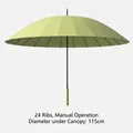 Manueller Regenschirm mit 24 Rippen in Hellgrün und 115 cm Durchmesser für zwei Personen - 24-Speichen Manuell-Stil / Groß (115cm Durchmesser) / Matcha-Grün