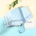 Elegant light blue folding umbrella with music notes pattern and matching J-shaped handle - Small Hook] Note Beat-Light Blue / Sun protection folding umbrella series