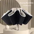 Automatic wind-resistant folding umbrella in sycamore beige with 10-rib structure - Enlarged 10-Rib (Reflective Reverse Series) / Sycamore Beige