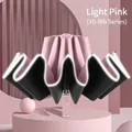 Light pink automatic folding umbrella with 10 reinforced ribs and glowing edges - Enlarged 10-Rib (Reflective Reverse Series) / Light Pink