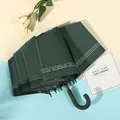 Dark green folding umbrella featuring musical note prints and a comfortable curved handle - Small Hook] Note Beat-Dark Green / Sun protection folding umbrella series