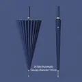 Navy blue 24-rib automatic long handle umbrella with 115cm large coverage diameter - Automatic 24 Ribs with Waterproof Sleeve / Navy Blue