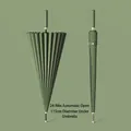 Premium olive green 24-rib automatic long-handle umbrella with 115cm diameter coverage - Automatic 24 Ribs with Waterproof Sleeve / Forest Green