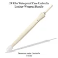 Eleganter 24-rippiger cremefarbener Langschirm mit Ledergriff und wasserdichter Hülle - Langstiel-Regenschirm】Farbserie / 24 Rippen Automatikstil (mit wasserdichter Hülle) / Groß (115cm Durchmesser) / Gebrochenes Weiß