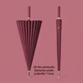Elegant burgundy 24-rib automatic long-handle umbrella with 115cm diameter - Automatic 24 Ribs with Waterproof Sleeve / Burgundy